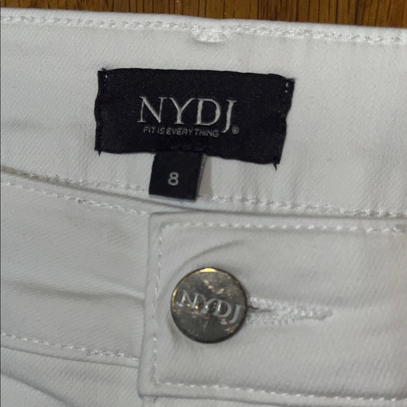 NYDJ Marilyn Straight Lift Tuck Technology Cool Embrace White Jeans Size 8 - Picture 2 of 9